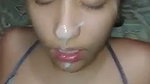 Boyfriend fuck hard cum on her face