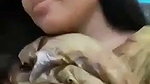 Boyfriend pressing gf boob show