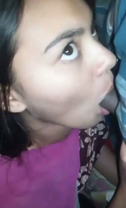 Sexy girl give Blowjob show her boob