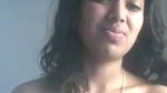 Sweet cute girl show her boob on video call