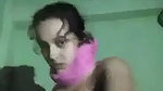 Sexy girl putting plastic bottle to drill her pussy