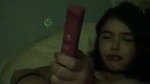 college girl destroying pussy with dildo and stick