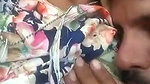 Boyfriend sucking gf boob in car