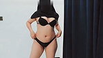 Hijabi aunty showing  dancing