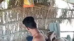 Village couple having fun outdoor