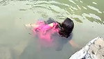 Naughty girl bathing outdoor  fuck hard