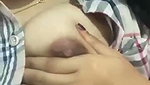 Horny babe showing her cute tits