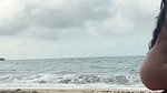 Beautiful sexy Mumbai girl riding beside the ocean Blowjob