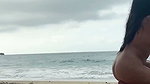 Beautiful sexy Mumbai girl riding beside the ocean Blowjob