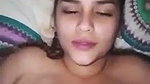 Sexy girl show her huge boob rubing dick on it