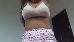 Sexy hot girl show her huge boob rubing her pussy