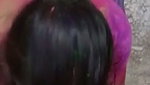 Bhabhi giving Blowjob to neighbour uncle in holi