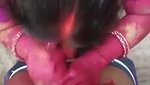 Bhabhi giving Blowjob to neighbour uncle in holi