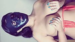 Black Mask Girl Showing Her Round Boobs  pressing