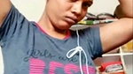 Girl show her boob  wearing cloth on video call