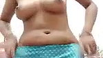 Neighbor aunty undress her cloth  bathing