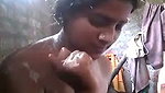 Beautiful hot girl taking bath  show her boob