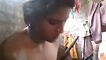 Beautiful hot girl taking bath  show her boob