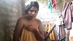 Beautiful hot girl taking bath  show her boob