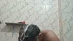 Sexy bhabhi nude  washing her hair