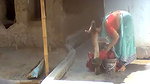 Village lady washing clothes  show her huge boobs