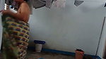 After taking bath bhabhi wearing saree