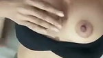 Sexy babe fingering and showing boobs