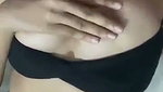Sexy babe fingering and showing boobs