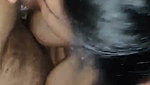 Boyfriend pressing nipple  enjoying Blowjob
