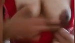 Sexy hot girl pressing her boobs  showing