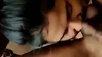 Sexy hot girlfriend give Blowjob  kissing bf balls
