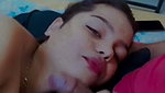 Girlfriend giving Blowjob to bf cock