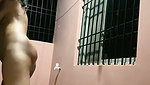 Sexy girl bathing showing asshole  dancing