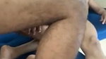Threesome couple enjoying hard sex