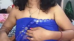 Mature lady transparent saree showing her nipple on live