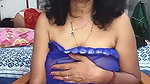 Mature lady transparent saree showing her nipple on live