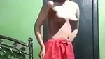 Village girl playing with boobs