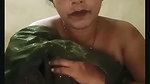 Aunty showing her boobs through transparent saree
