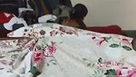 House owner jerking her cock infront of house maid