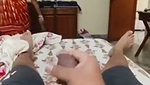 House owner jerking her cock infront of house maid