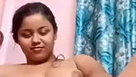Sexy chubby girl fingering on video call