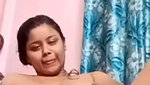 Sexy chubby girl fingering on video call