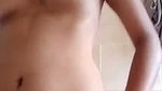 Beautiful girl showing in bathroom