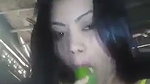 Assam girl drilling her pussy with cucumber