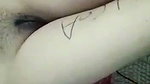 Beautiful girl writing bf name on leg  show pussy