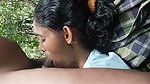 Girlfriend give Blowjob to bf in jungle