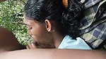 Girlfriend give Blowjob to bf in jungle