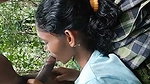 Girlfriend give Blowjob to bf in jungle