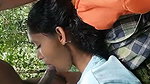 Girlfriend give Blowjob to bf in jungle
