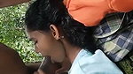 Girlfriend give Blowjob to bf in jungle